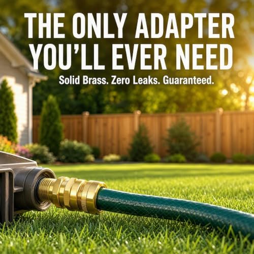 2 Pcs 3/4" GHT Female x 1/2" NPT Male Connector - Brass Garden Hose Adapter - Image 3
