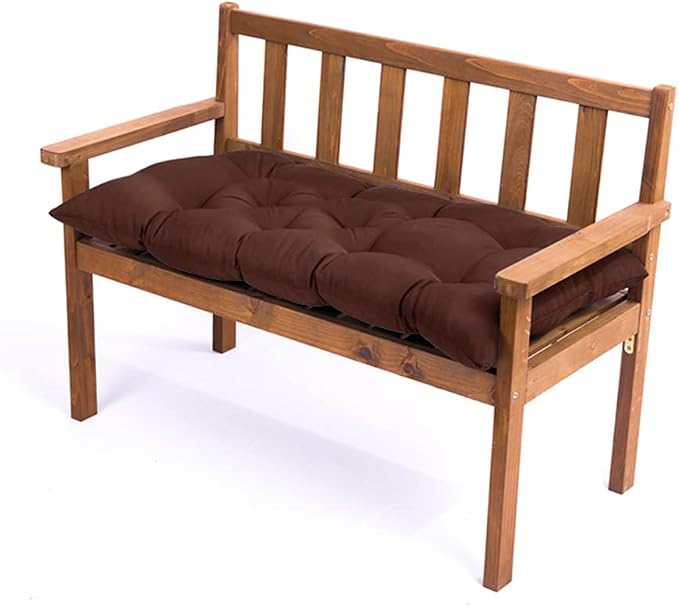 Srutirbo Indoor Outdoor Bench Cushion, Waterproof Swing Cushion Seat Chair Replacement Pads Pillow for Lounger Garden Furniture Patio Metal Wooden (Dark Coffee, 59 * 20inch)