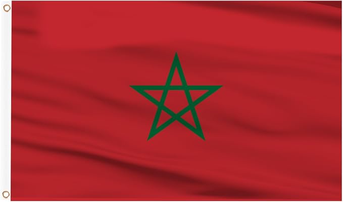 AhfuLife Morocco Flag 3x5 Ft 2 PCS, Large Morocco National Flags for Outside - Double Side with Brass Eyelets for World Cup Party Decorations, Soccer Party Bar Garden Decoration Indoor Outdoor