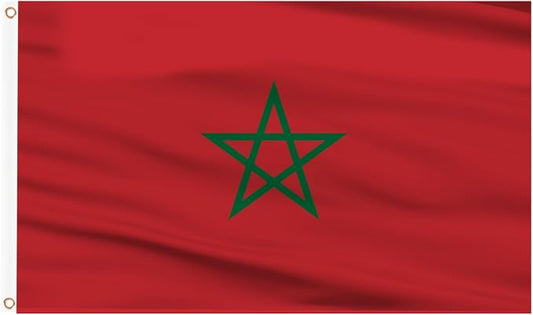 AhfuLife Morocco Flag 3x5 Ft 2 PCS, Large Morocco National Flags for Outside - Double Side with Brass Eyelets for World Cup Party Decorations, Soccer Party Bar Garden Decoration Indoor Outdoor