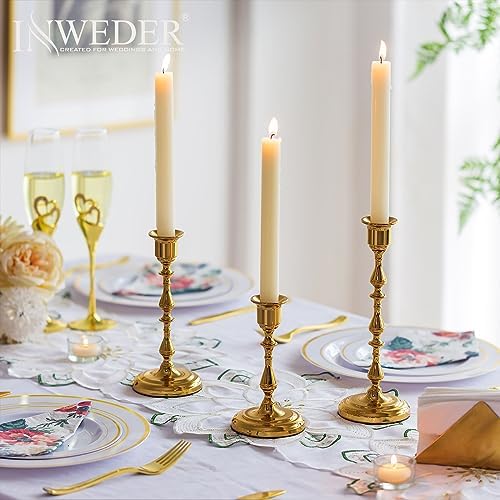 Gold Candlestick Holders Vintage: Brass Taper Candle Holders Bulk - Image 5