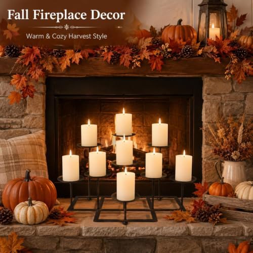 Pillar Fireplace Candle Holder for Inside Fireplace, Mantle Decor - Image 6