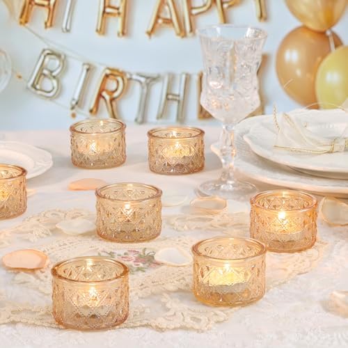 24 Pack Gold Tealight Candle Holders, Glass Votive Candle Holders Bulk - Image 5