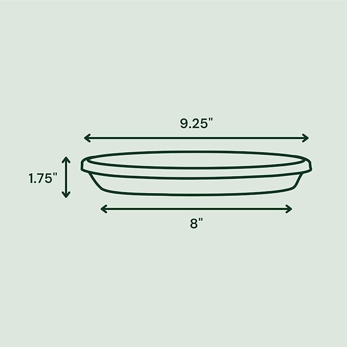 Bloem 10" Terra Round Plant Saucer, Lightweight UV-Resistant Resin Outdoor & Indoor Flower Pot Tray - Fits 10-inch Planter Pots, Charcoal Gray