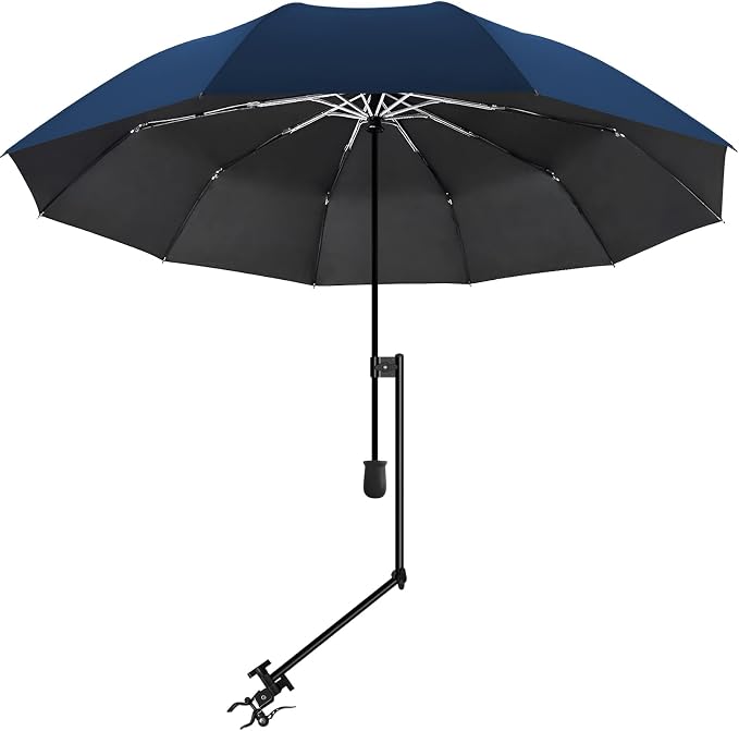 XLINGZA UPF 50+ Beach Umbrella with Adjustable Universal Clamp