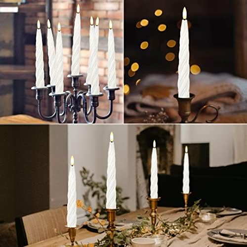 Flameless Taper Candles with 3D Wick, Wax LED Candles with Remote & Timer - Image 6