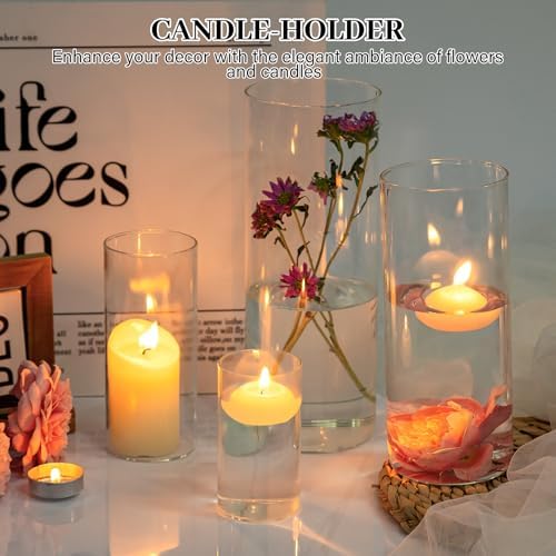 16 PCS Clear Cylinder Vases for Centerpieces - 4, 6, 8,10 Inch Tall - Image 6