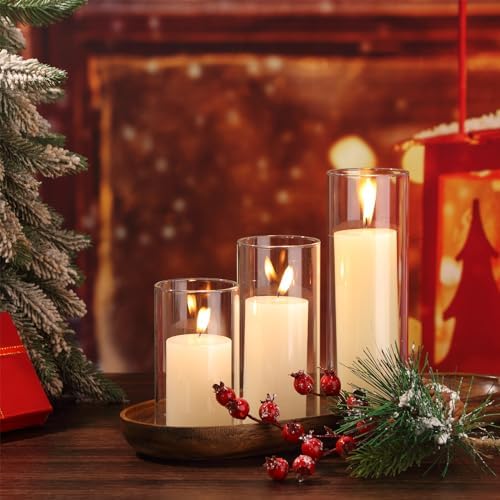 Shihanee 3 Pillar Candle and Holder, S, Ivory White - Image 4