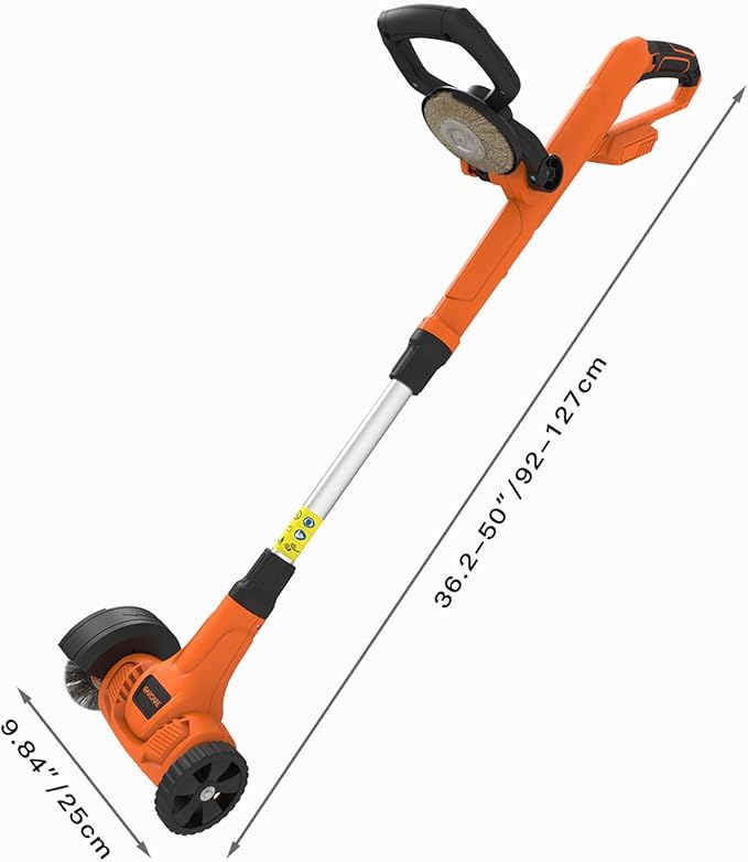 GARCARE 20V Cordless Patio Cleaner - Electric Crack Sweeper with Nylon & Steel Brush, 4.0Ah Battery for Driveway, Block Paving, Moss & Weed Removal