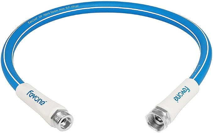 FEVONE 3 ft Lead-in Garden Hose, Hose Reel Leader Hose | Flexible No Kink, Hybrid Polymer Heavy Duty Water Hose, 5/8 ID, 600 PSI, Aluminum 3/4 GHT Fittings for Garden Watering