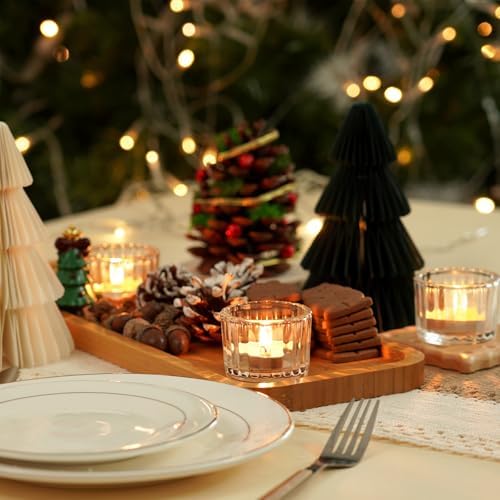 Homemory 24 Pcs Tealight Candle Holders, Clear Votive Candle Holders, Glass Candle Holder for Table Centerpiece, Wedding, Baby Shower, Birthday, Party, Halloween, Christmas - Image 5
