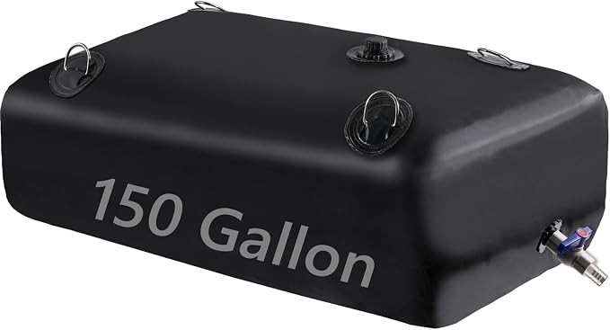 Rodelna Water Storage Bladder, Water Tank, 150 Gallon Foldable Portable Water Storage, Large Water Storage Containers with 3/4" PVC Spigot Kit for Camping, Garden, Emergency Water Storage