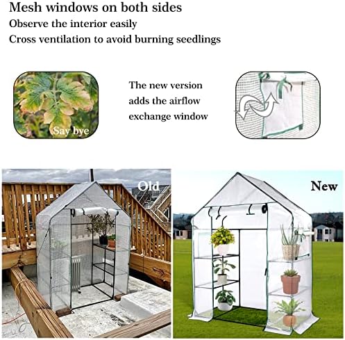 56x30x76 Mini Walk-in Greenhouse, Portable Plant House with 3-Tier Shelves - Image 2