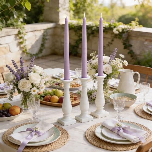 Viyffo Taper Candles, 10 Inch, 12 Pack, Purple – Unscented - Image 5
