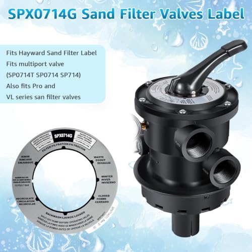 SPX0714G Pool Filter Sticker for Hayward SP0714T SP0714 SP714 Series Filter | for Hayward Multiport, Pro, and VL Series Pool Pump Sticker,Compatible with 1.5" Vari-Flo Valve or Key Cover 2-Pack