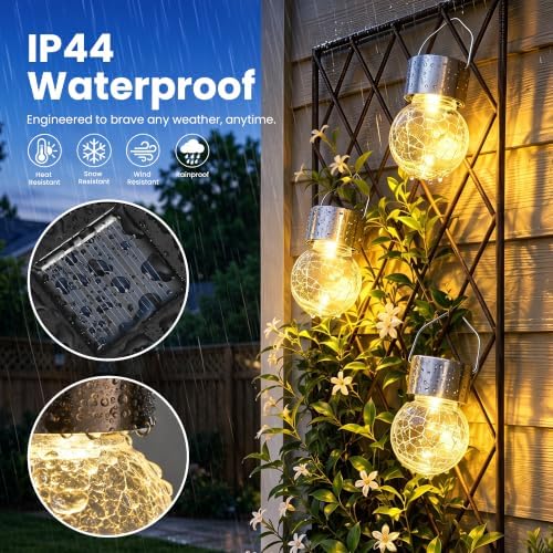 SOLPEX Hanging Solar Lights for Outside Garden Solar Hanging Lanterns 8 Pc - Image 4