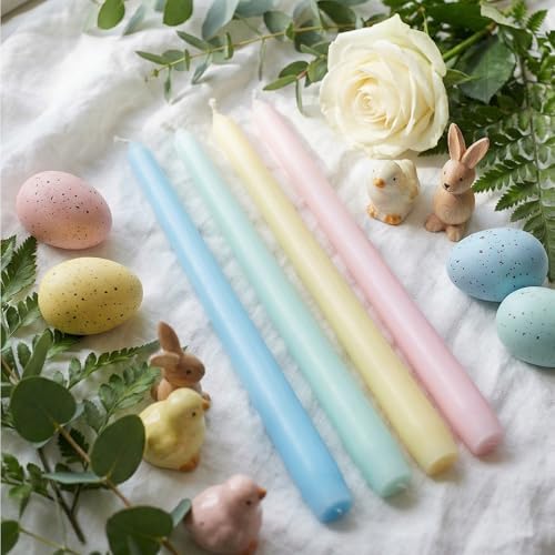 MTLEE 16 Pcs 10 Inch Long Taper Candle Stick Smokeless, Macaron Color - Image 3