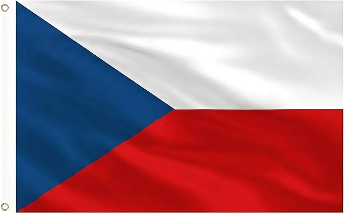 AhfuLife Czechia Flag 5ft x 3ft for Party Decor, 1 Pcs Large Czech Flag Polyester Double Side with Brass Eyelets for World Cup Garden Street Indoor Outdoor