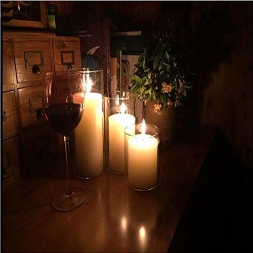 Glass Hurricane Candle Holder, Glass Chimneys for Candles, Open Ended Hurricane Glass Cylinder Wide 3.7" x Tall 8" - Image 5