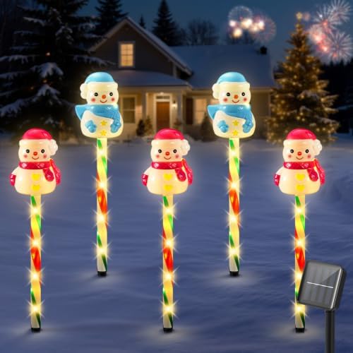 Luxspire Christmas Solar Snowman Lights, Christmas Snowman Pathway Lights by Luxspire