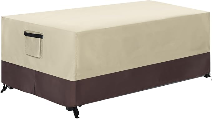 ABCCANOPY Patio Deck Box Cover Waterproof And Dustproof Winter Protection Outdoor Storage Box Cover Universal Furniture Cover 64x30x26 Beige Brown