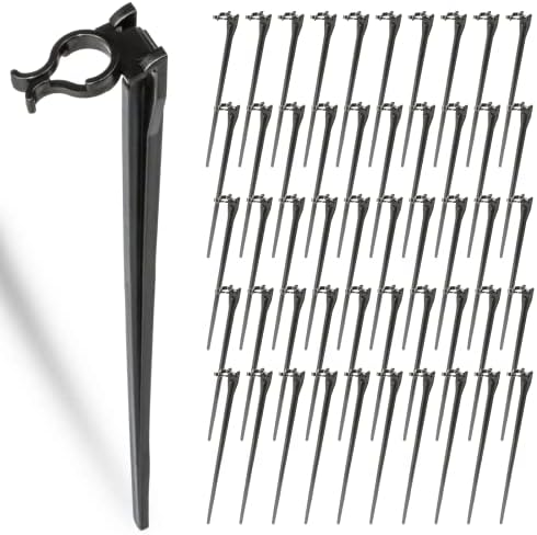 12 Inch Christmas Light Stakes Outdoor Lights Stake 50 Pack Universal Yard Lawn Stake for C6 C7 C9 Christmas Pathway Lights Holiday Light Stakes for Christmas Decorations Outdoor Garden Patio(Black) by Grandisk