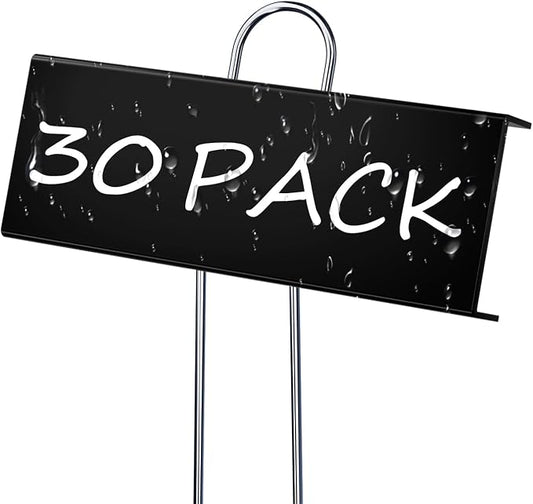 30 Pack Metal Plant Labels for Outdoor Garden Waterproof Plant Markers, Labels Garden Markers for Seedlings Herbs Vegetable Greenhouse Gifts with Pen - Black