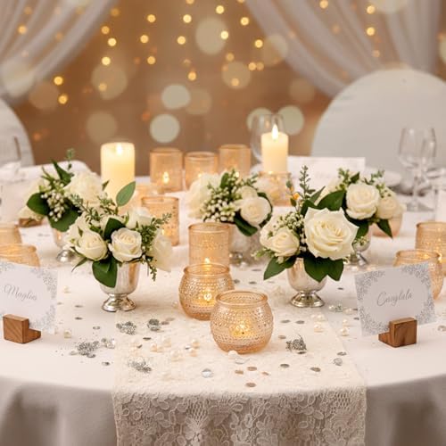 40 Pcs Gold Candle Holders Bulk- Gold Centerpieces for Tables, Assorted Tealight Candle Holders for Wedding Shower, Bridal Shower, Rehearsal Dinner, Engagement, Birthday Party Decorations - Image 5