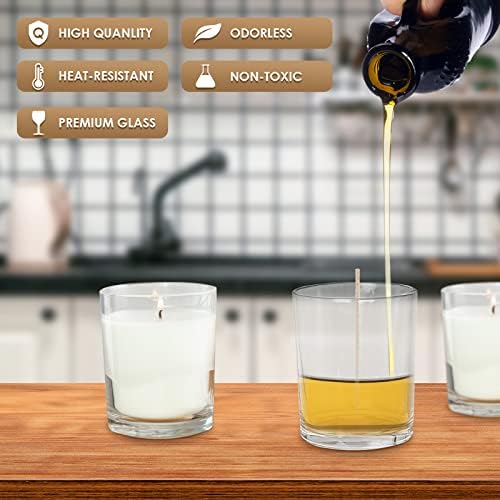 CONNOO 15 Pack 7 OZ Clear Candle Jars with Bamboo Lids - Image 3