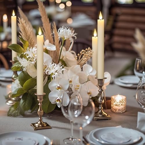 GenSwin Rechargeable Flameless Taper Candles Charging Base & 2 Remote Ivory - Image 6