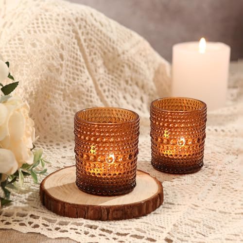 36 Pack Votive Candle Holders, Amber Vintage Candles Holders for Christmas - Image 7