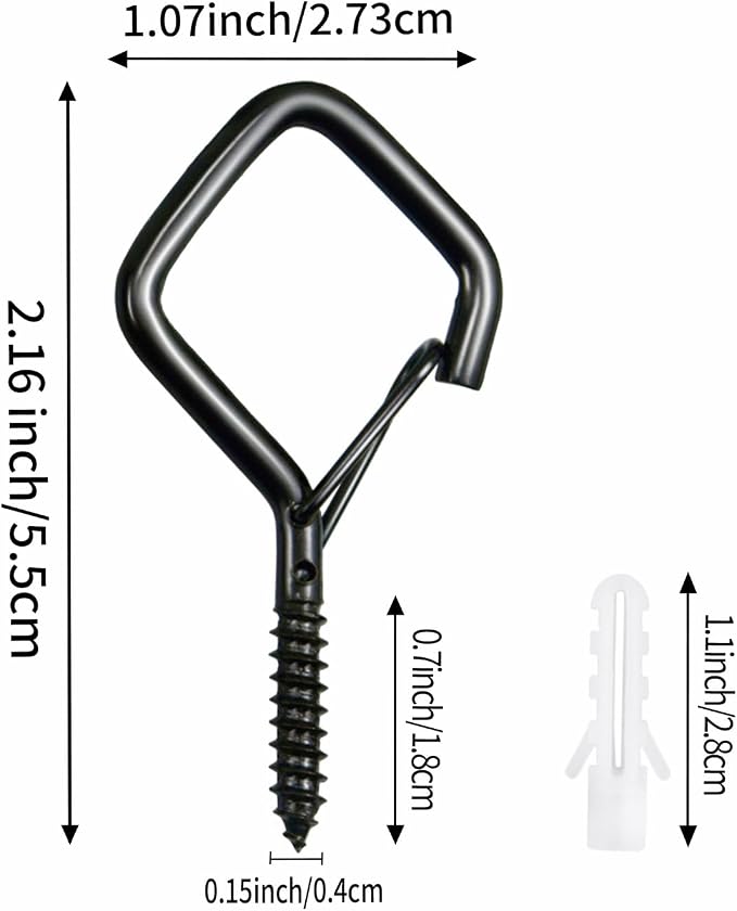 30 Pcs Black Eye Hooks Screw Heavy Duty,Ceiling Hooks for Hanging Plants,String Lights,Cup,Wind Chime,Bird Feeders. Plant Hanger Indoor&Outdoor