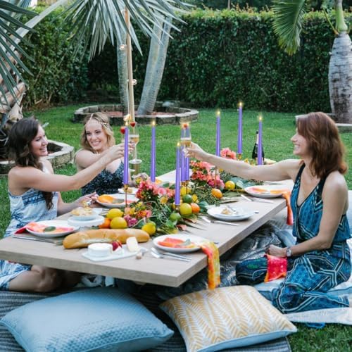 12-Pack Soft Lavender Purple Taper Candles, 10 Inch Unscented Dripless Candlesticks, Long-Lasting Burn Time of 6-7 Hours, Perfect for Home Decor, Weddings, and Events - Image 4