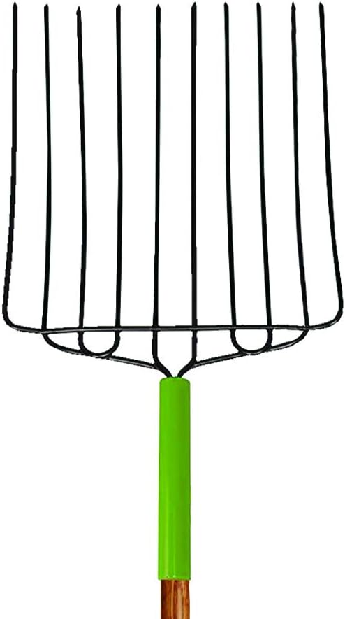AMES 2827000 10-Tine Welded Steel Ensilage Fork with Hardwood Handle and D-Grip, 52-Inch, Brown