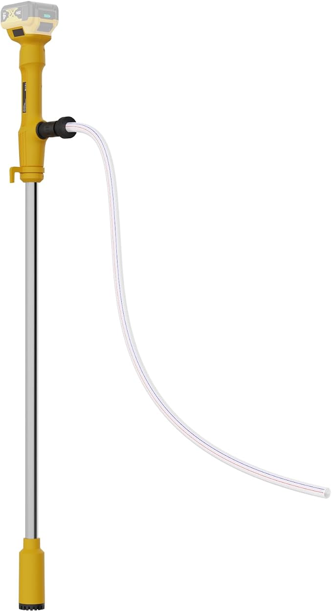 Cordless stick water transfer pump for draining rain barrels