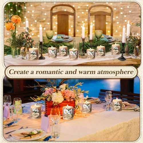 Mtlee 20 Sets Baptism Candle Favors for Guests, White, Thank You - Image 4