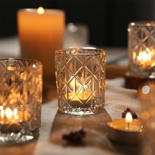 24 Pack Votive Candle Holders, 2x2.5inch Glass Clear Tealight Candle Holder - Image 4