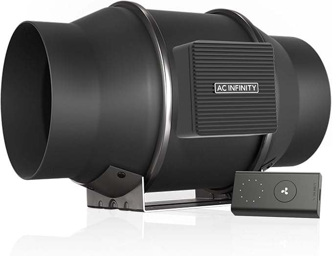 AC Infinity CLOUDLINE PRO S6, Quiet 6” Inline Duct Fan | With Speed Controller - EC Motor Ventilation Exhaust Fan for Heating Cooling Booster, Grow Tents, Hydroponics