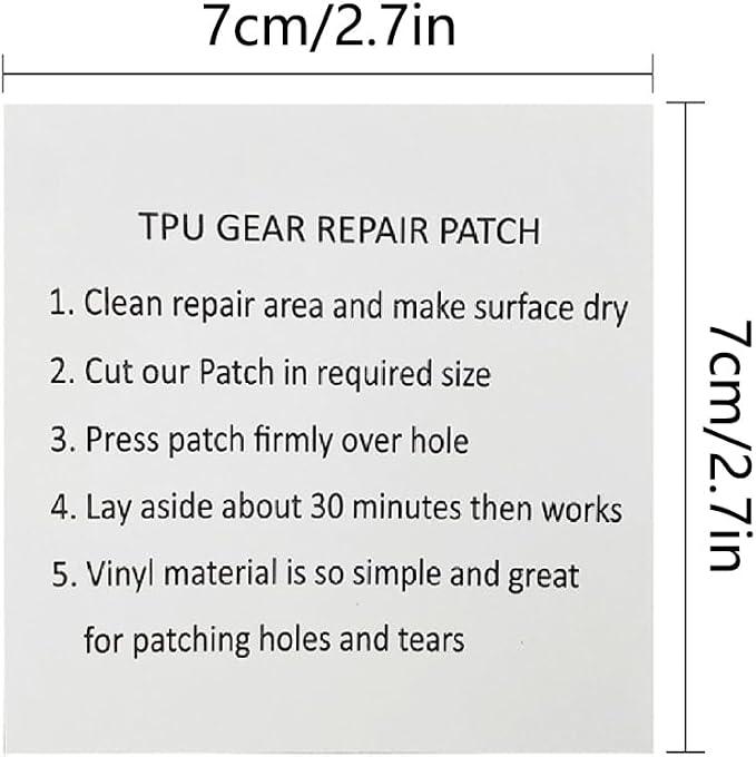 5PCS Square Self-Adhesive TPU Pool Patch Repair Kit Vinyl Inflatable Pool Patches for Swimming Pools, Inflatable Boats, Air Mattresses, Inflatable Toys