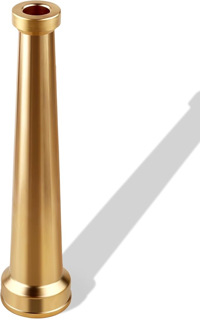 Brass Fire Equipment Hose Nozzle, 1-1/2" NST (NH) Fire Hydrant Hose Nozzle, 10" Length, 1/2" Orifice (1.5'' NH/NST)