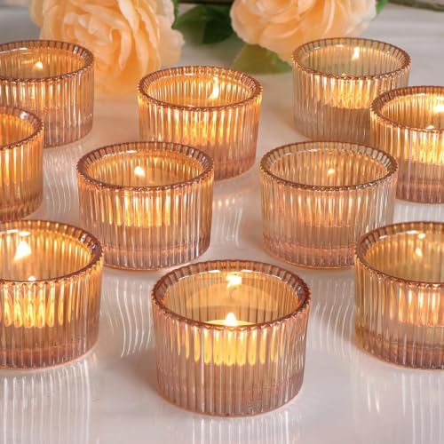 Lanttu 12 Pcs Gold Tealight Candle Holder 2'' x 1.4'' by Lanttu