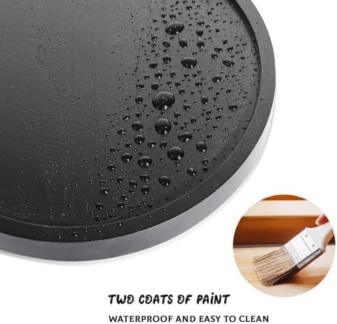 Round Decorative Tray Farmhouse Kitchen Decor Soap Dish, 9" Black - Image 4