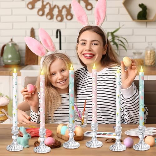 Honoson 6 Pcs Easter Flameless Taper Candles 10.6 Inch - Image 5