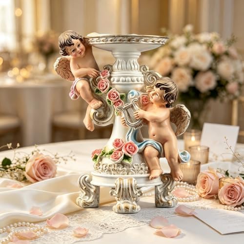 Angel Candle Holder Figurine Painted Resin Table Decor Home - Image 4