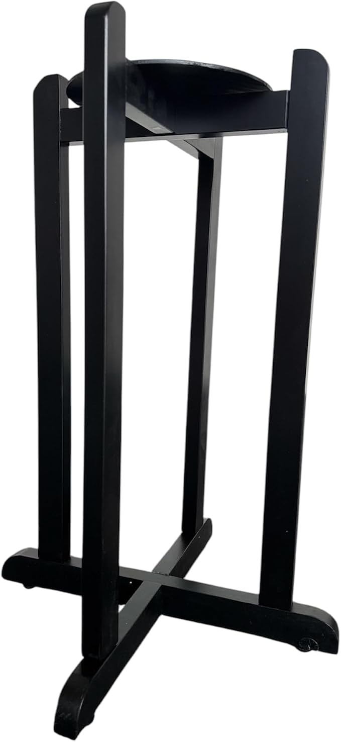 AquaNation 27" Wooden Floor Stand – Heavy-Duty Black Finish Wood Stand for Water Crock Dispenser, 3 & 5 Gallon Water Jugs, Bottles & Large Plant Pots – Sturdy & Durable for Home, Office & Kitchen