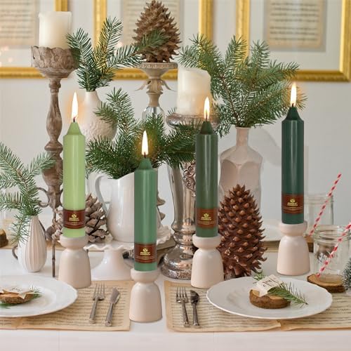 Gradient Taper Candles Green Candlesticks,Gedengni 7Inches Dripless Tapered Candle Tall Candle Sticks Colorful Dinner Candles for Home Wedding Festive Holiday Party,18GREMIX - Image 4
