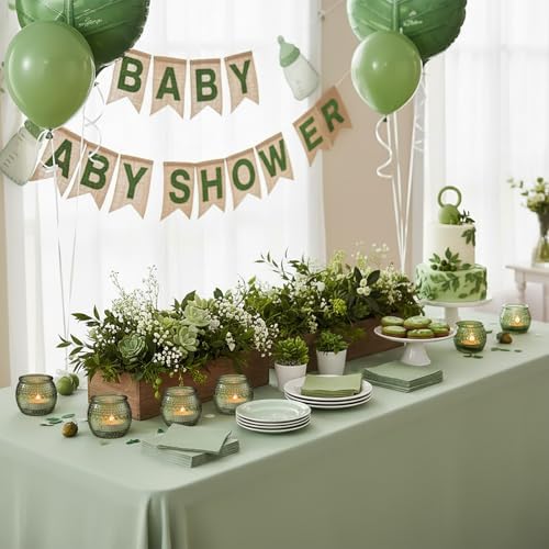 40 Pcs Green Votive Candle Holders, Round Glass Tea Lights Holder with Polka Dot Embossed, Vintage Candle Holder for Weddings, Home Decor, Baby Shower, Special Occasions - Image 2