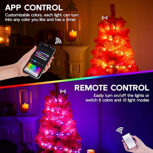 Orange 3ft Christmas Tree with Lights, Halloween 36inch Artificial Small Tree Mini Table Top Decorations, Xmas Desk Tree with 80 Color Lights, 200 Branch, Holiday Decor for Home,Indoor Office Tabletop - Image 4