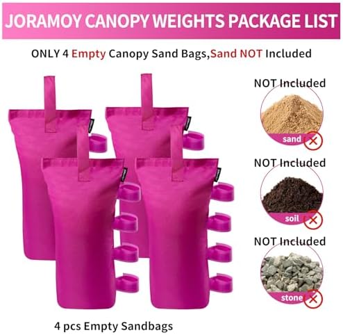 Joramoy Tent Weights SandBags 120LBS for Canopy Leg Set of 4, Pink NO Sand - Image 2