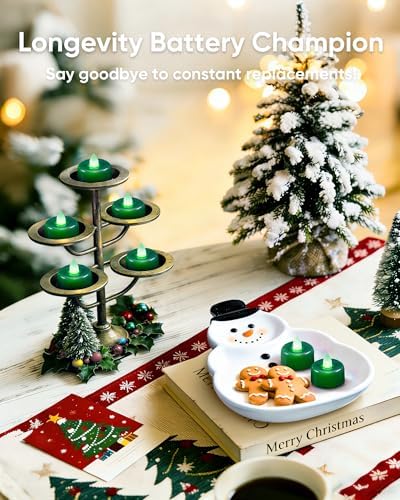 Amagic 24Pack Green Flameless LED Tea Lights Candles Battery Operated - Image 2